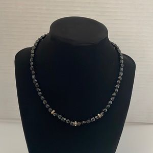 Vintage Black Beaded Necklace